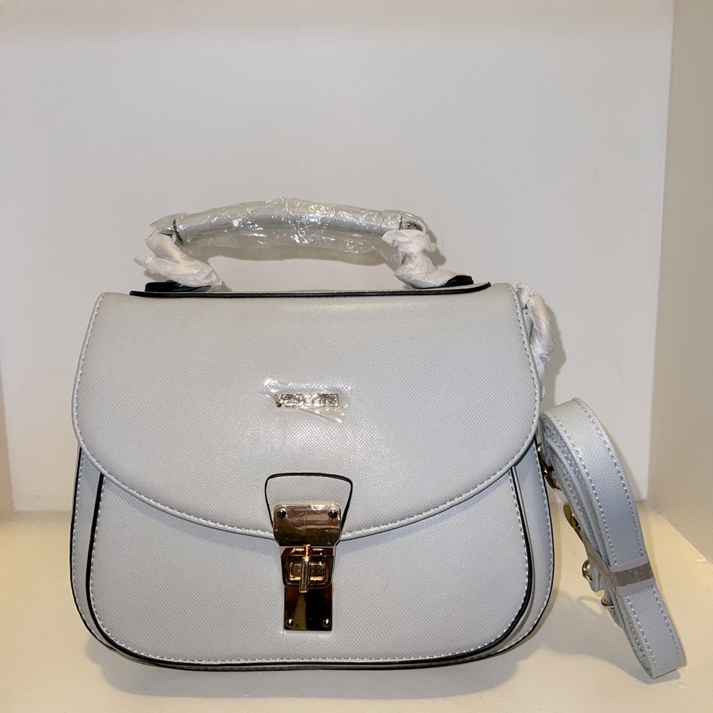 BRAND NEW grey/silver/light blue purse